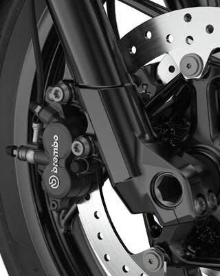 Vidíme brzdový systém F 750 GS.