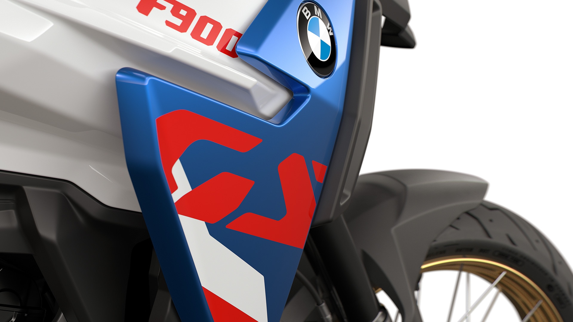 Výrazné logo GS na modeli F 900 GS od BMW Motorrad