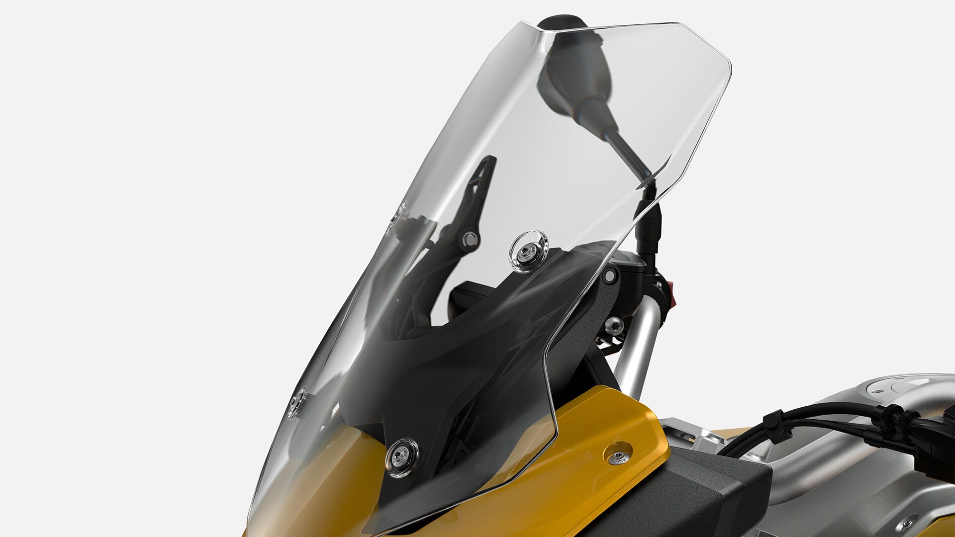Výškovo nastaviteľný čelný štít BMW F 900 XR.