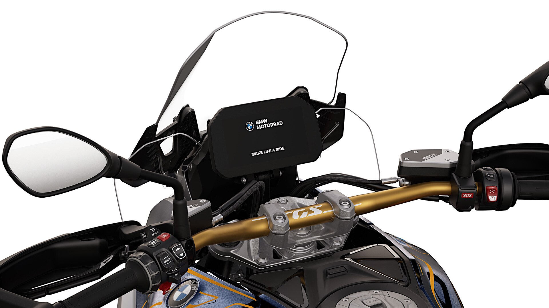 Zlaté riadidlá modelu BMW R 1300 GS Option 719 Tramuntana