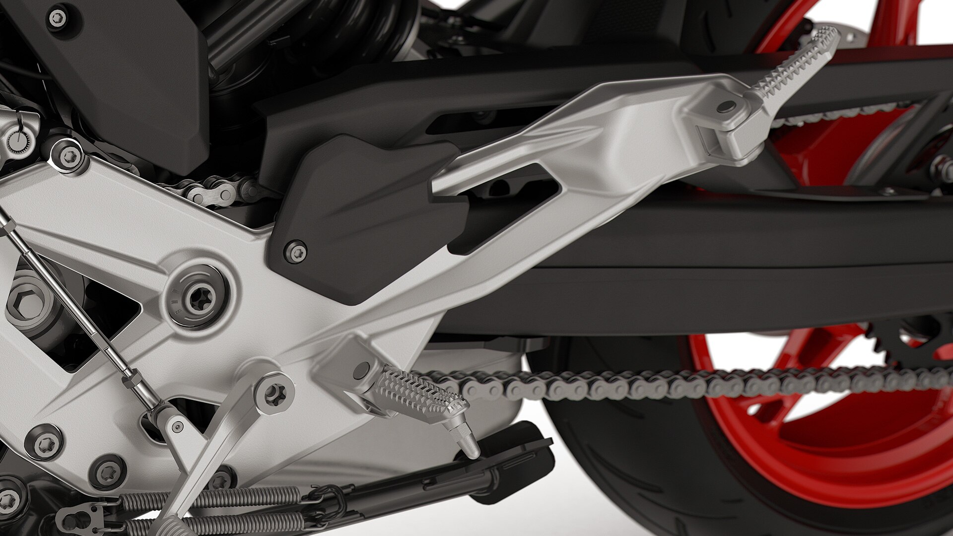 Frézované stúpačky a nožná páka modelu F 900 R od BMW Motorrad