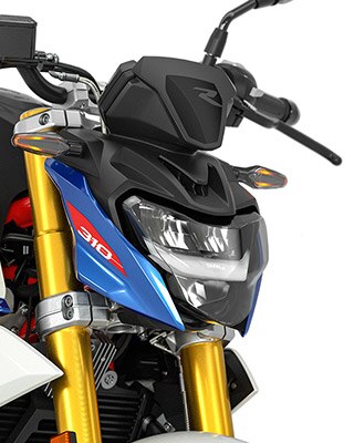 Vidíme sériový LED svetlomet a smerovku modelu G 310 R.