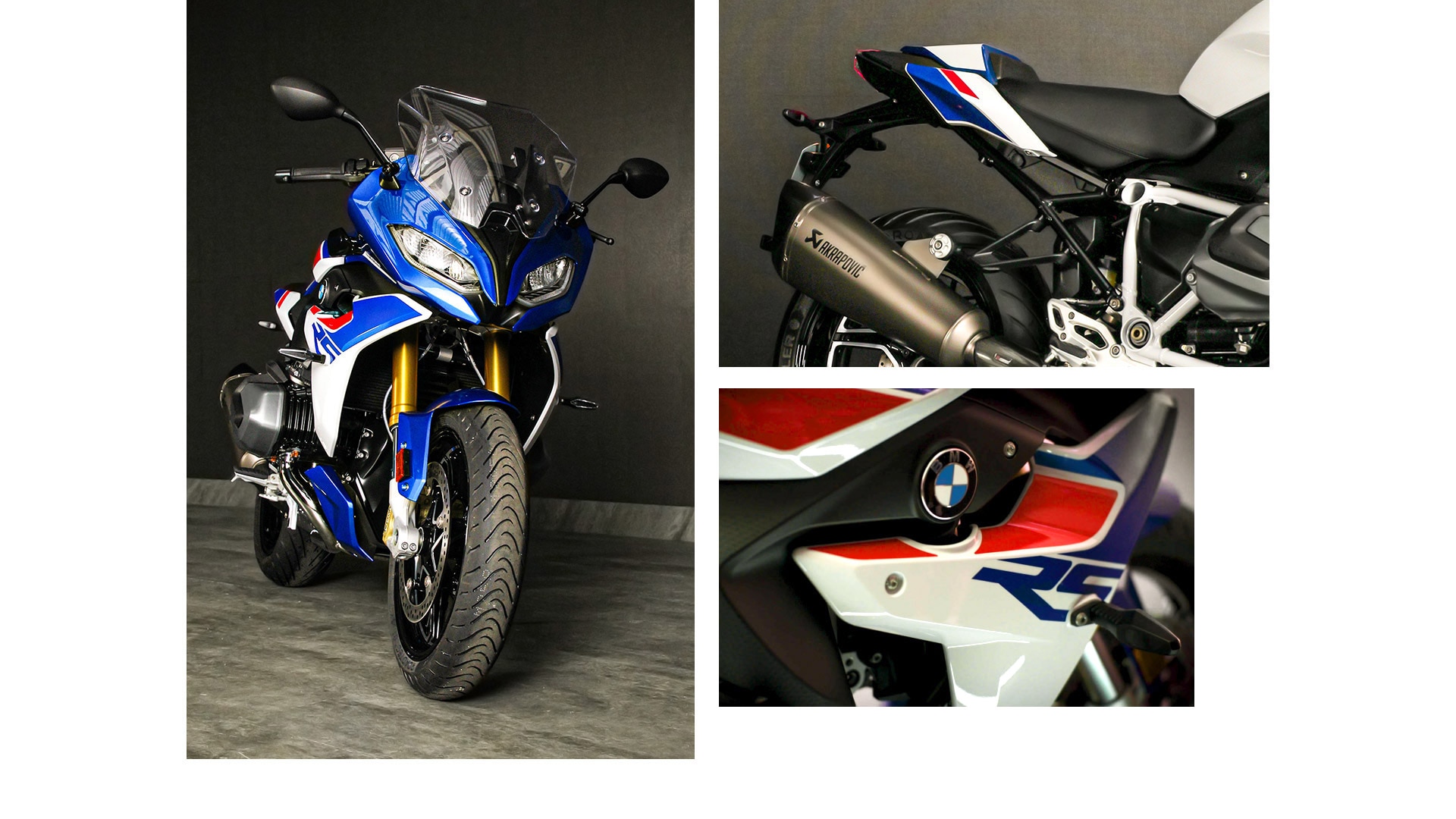 Koláž modelu R 1250 RS s dizajnovými prvkami