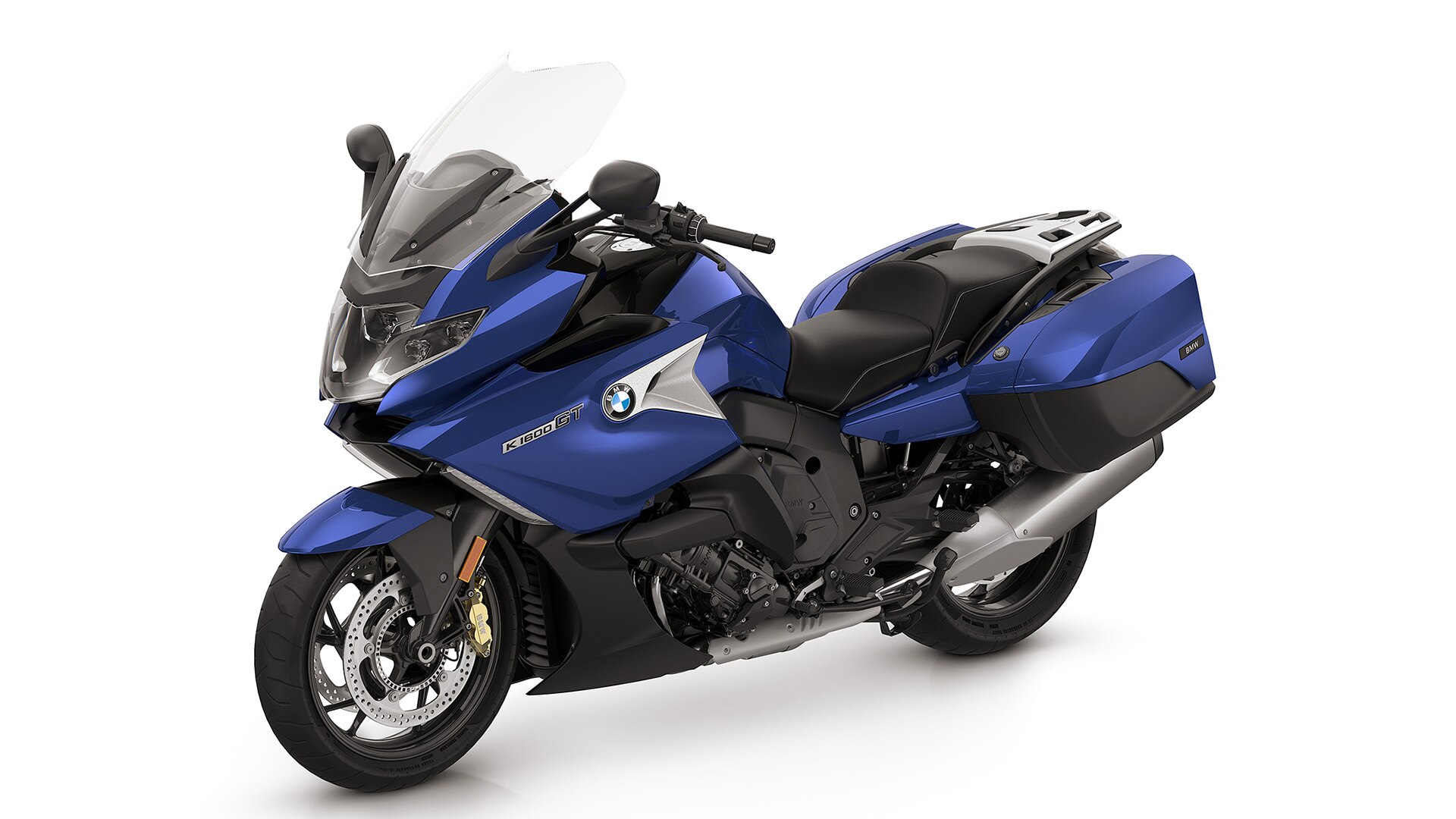 K 1600 GT v bielej Lightwhite uni/modrej metalíze Racing blue/červenej Racing red uni.